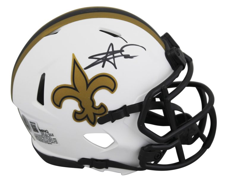 Saints Alvin Kamara Authentic Signed Lunar Speed Mini Helmet BAS Wit #2W947970