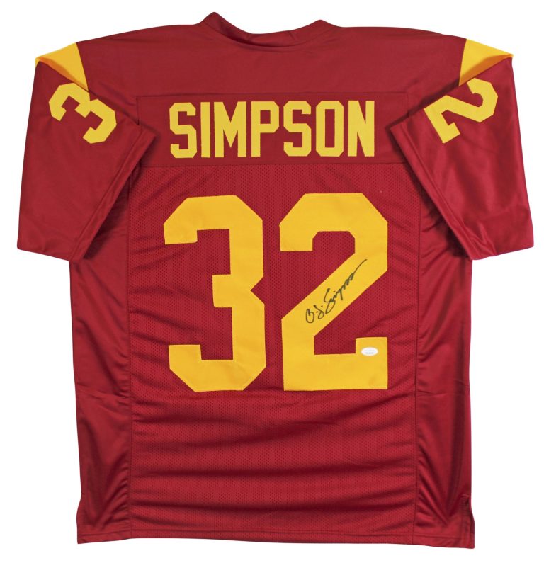 USC O.J. Simpson Authentic Signed Maroon Pro Style Jersey JSA Witness