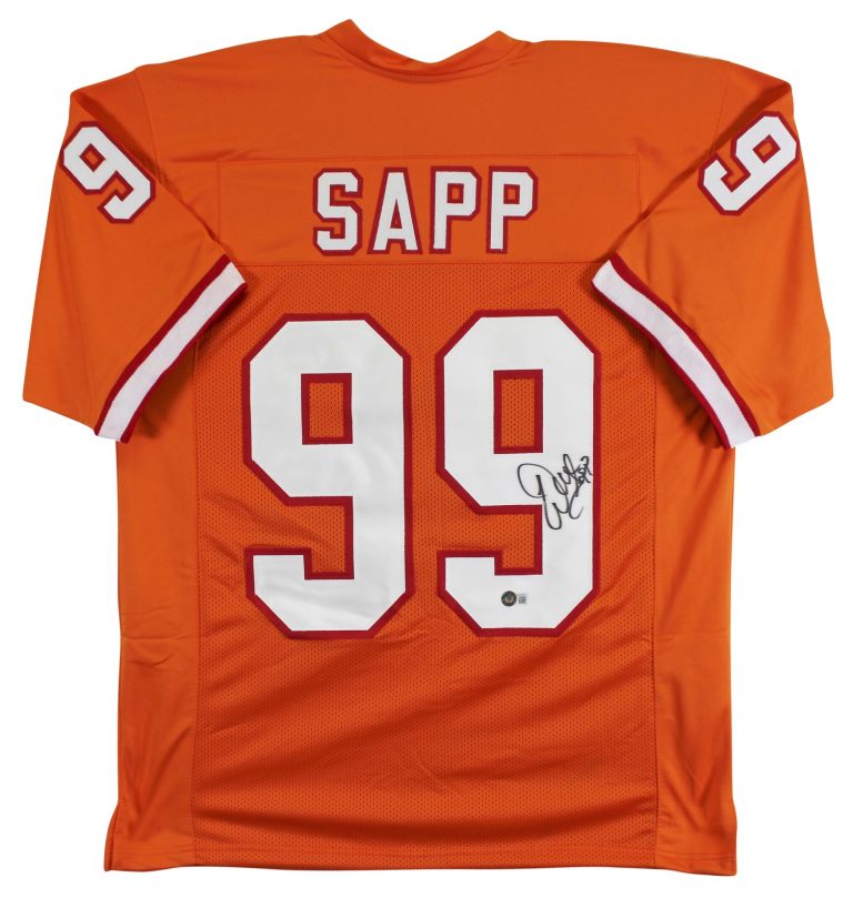 Warren Sapp Authentic Signed Orange Throwback Pro Style Jersey BAS Witnessed