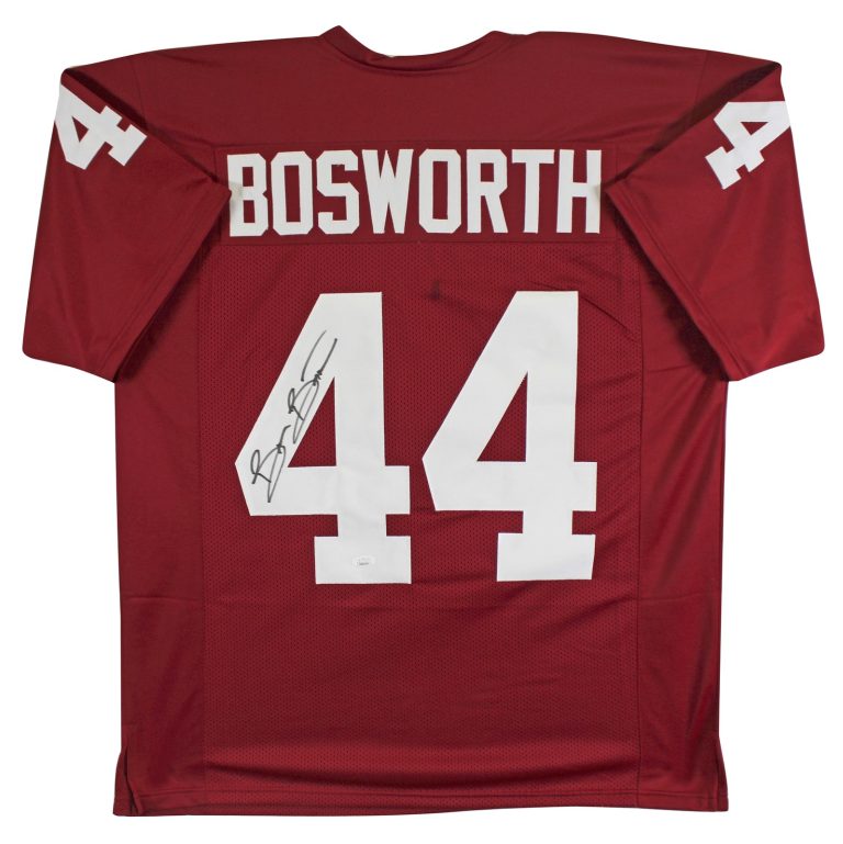Oklahoma Brian Bosworth Authentic Signed Maroon Pro Style Jersey JSA Witness