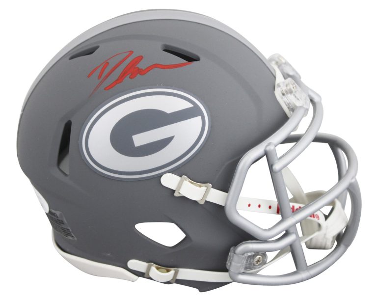 Georgia D'Andre Swift Authentic Signed Slate Speed Mini Helmet JSA #WB310202