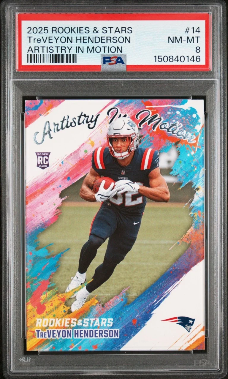 Graded 2025 Panini R&S TreVeyon Henderson #14 Artistry RC Card PSA 8