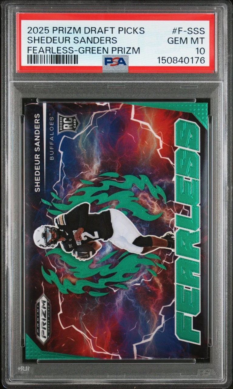 Graded 2025 Prizm DP Shedeur Sanders #FSSS Green RC Football Card PSA 10
