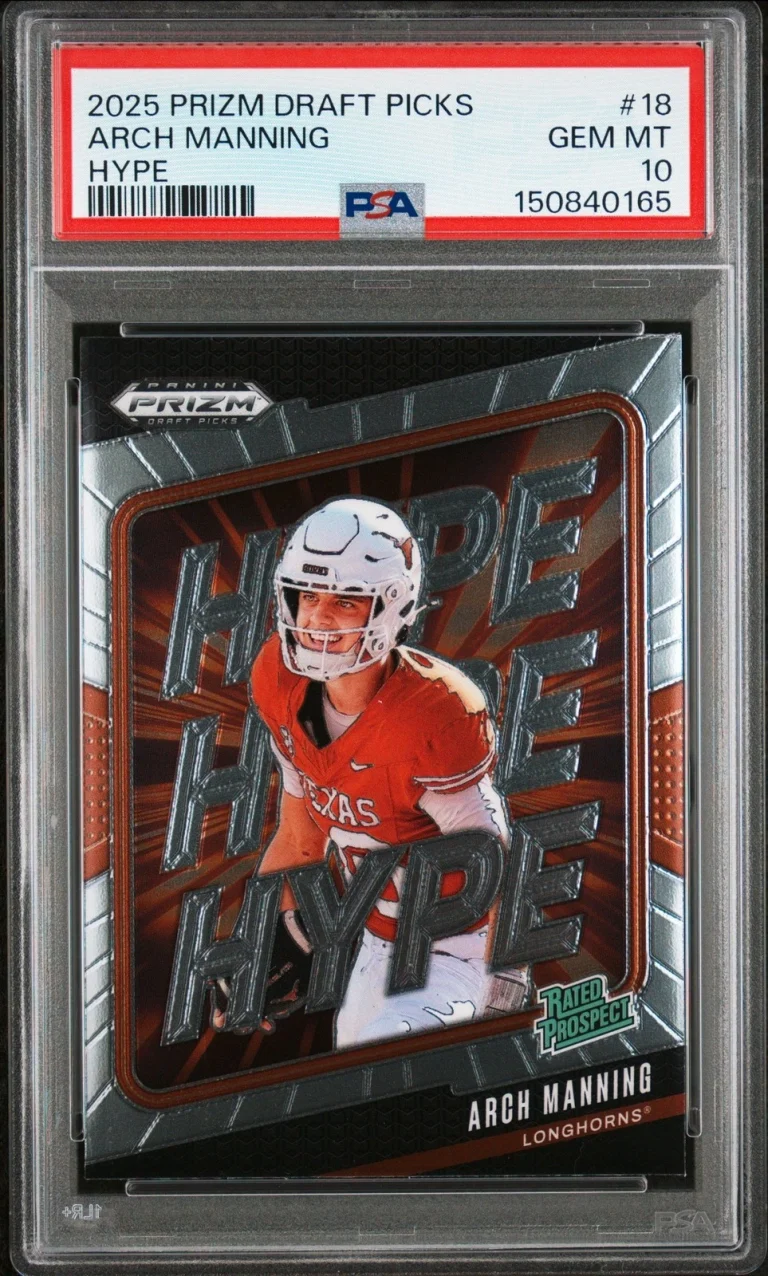 Graded 2025 Prizm DP Arch Manning #18 Hype Rookie RC Football Card PSA 10