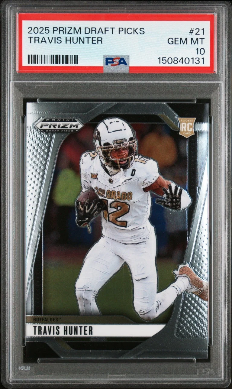 Graded 2025 Prizm DP Travis Hunter #21 Rookie RC Football Card PSA 10