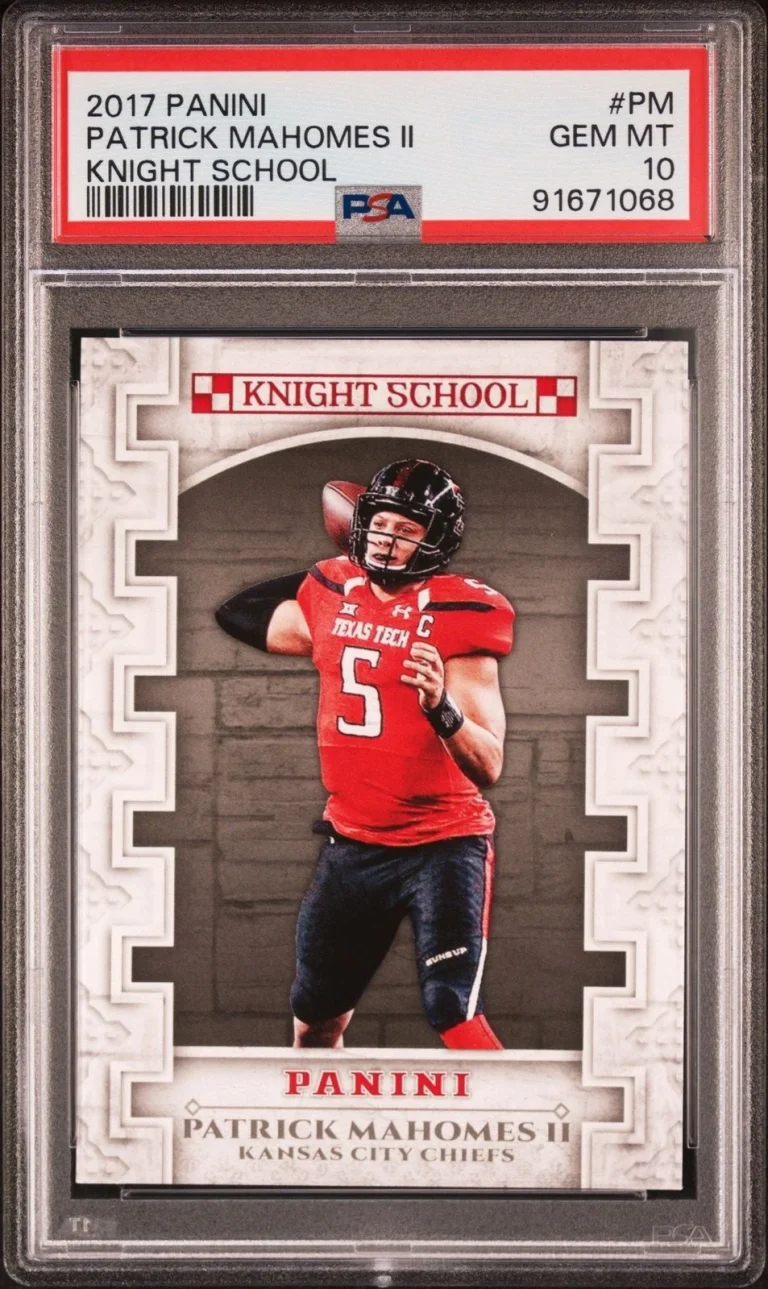Graded 2017 Panini Patrick Mahomes #PM Knight School Rookie RC Card PSA 10