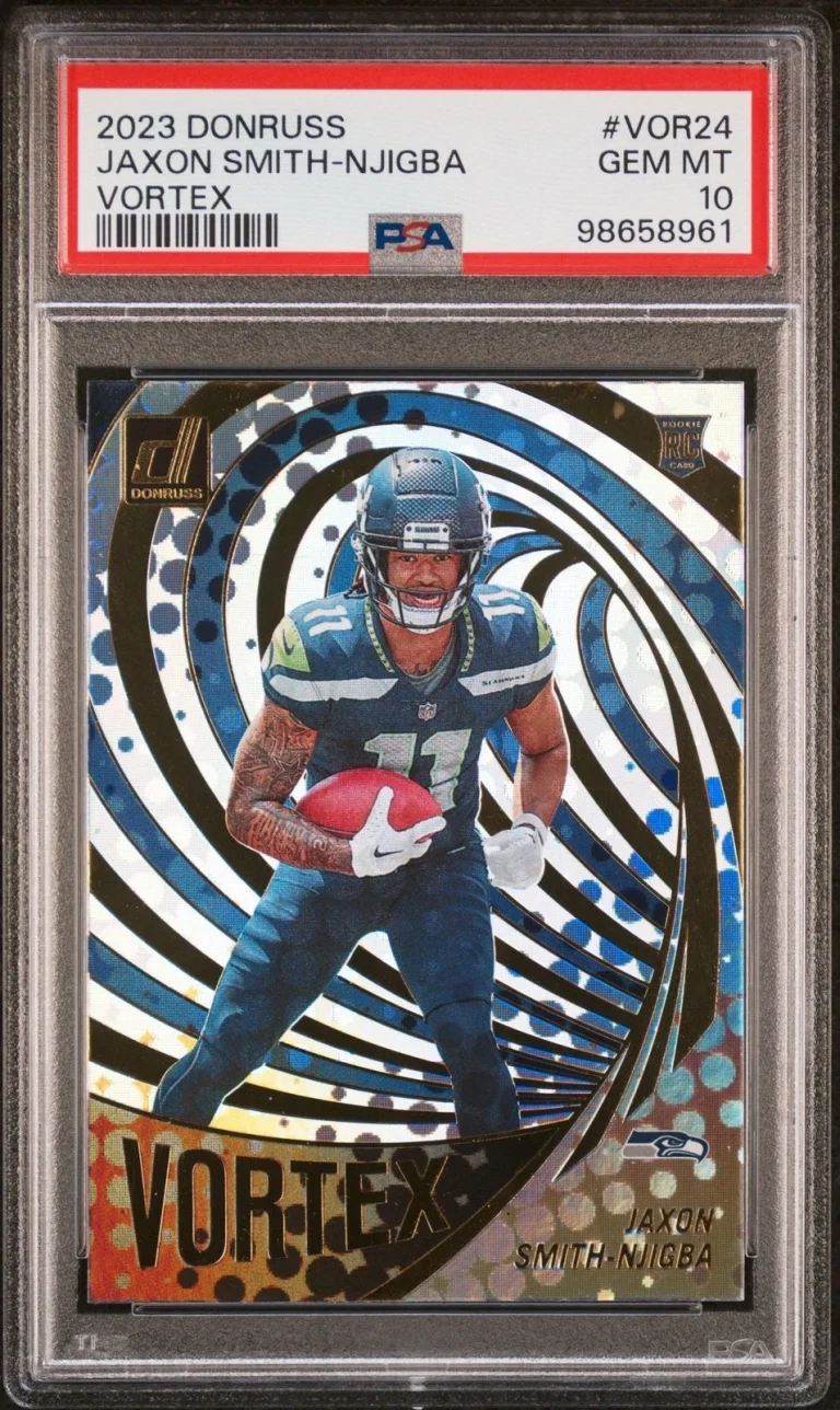 Graded 2023 Donruss Jaxon Smith Njigba #VOR24 Vortex Rookie RC Card PSA 10