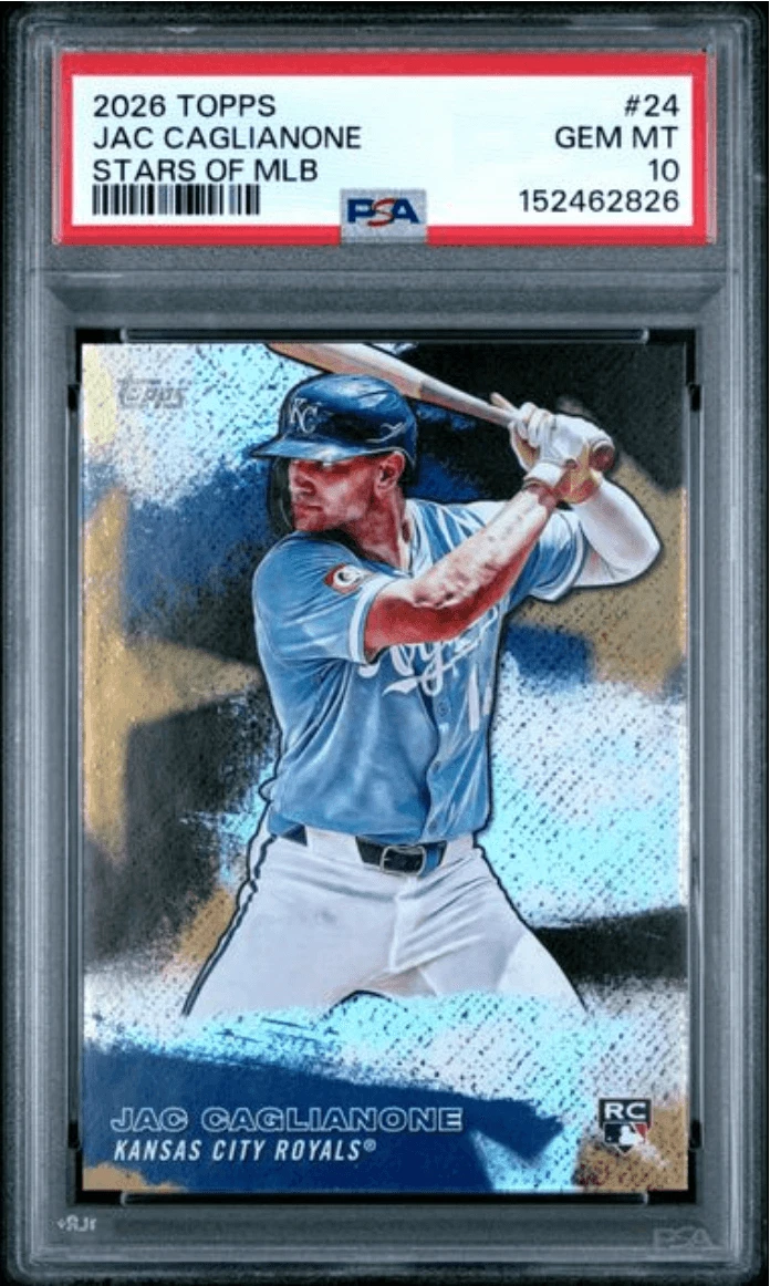 Graded 2026 Topps Jac Caglianone #24 Stars of MLB RC Baseball Card PSA 10