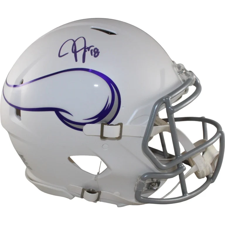 Justin Jefferson Autographed Minnesota Vikings Pro 2024 ALT Helmet Beckett 57902