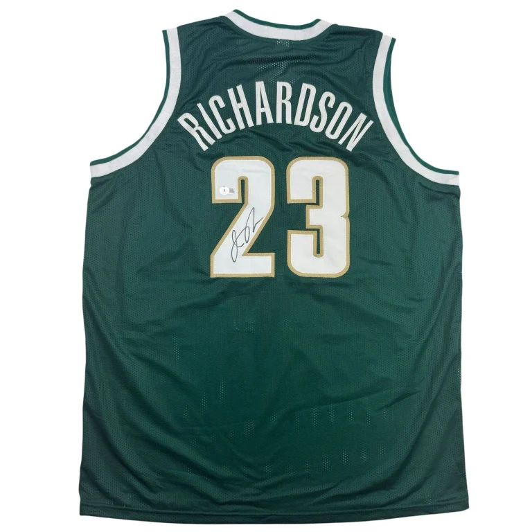 Autographed/Signed Jason Richardson Michigan State Green Jersey BAS COA