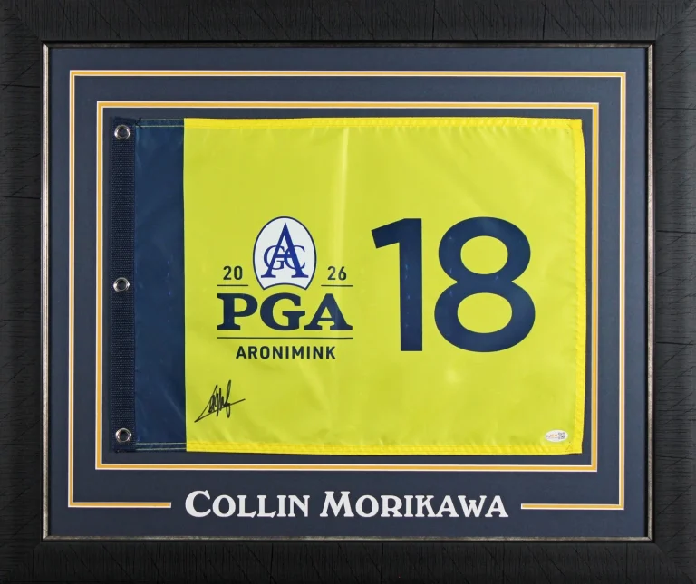 Collin Morikawa Signed & Framed 2026 PGA Championship Pin Flag JSA #CM34143