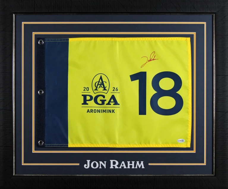Jon Rahm Authentic Signed & Framed 2026 PGA Championship Pin Flag JSA #CM34141