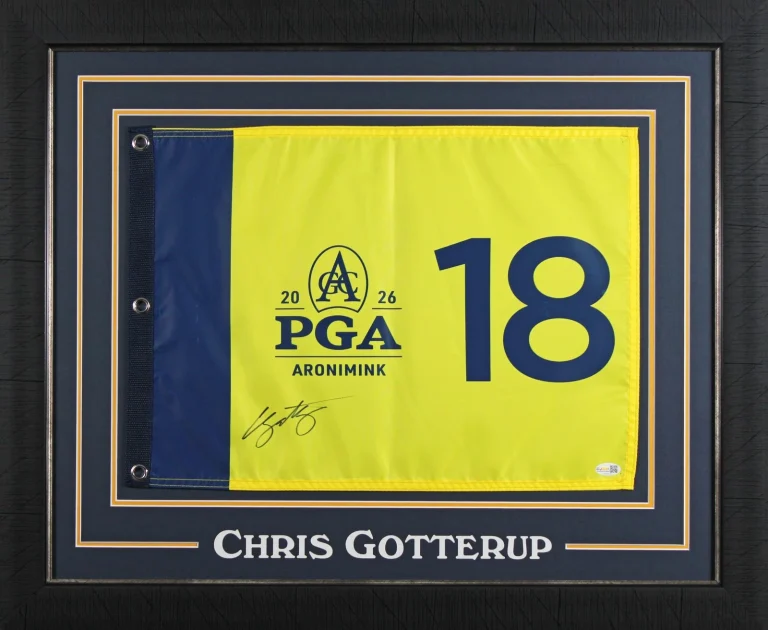 Chris Gotterup Signed & Framed 2026 PGA Championship Pin Flag JSA #CM34155
