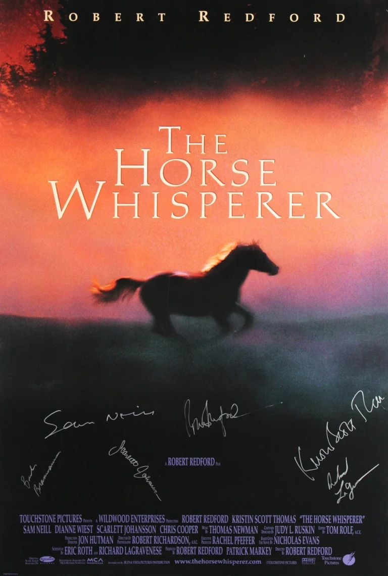 The Horse Whisperer (6) Johansson, Redford, Neill, +3 Signed 27x40 Poster BAS