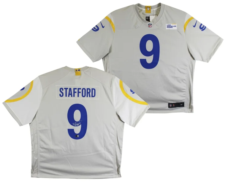 Rams Matthew Stafford Authentic Signed Bone Nike Game Jersey BAS Witnessed