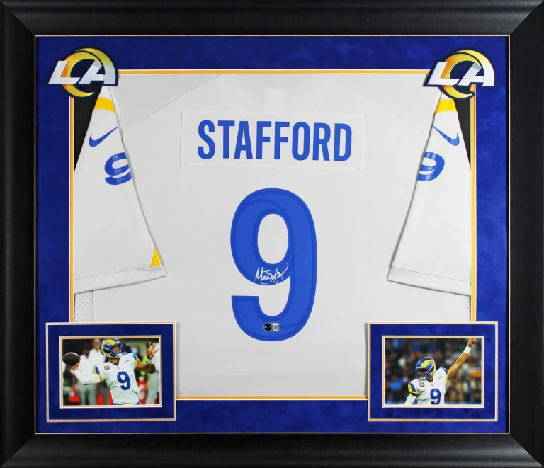 Rams Matthew Stafford Authentic Signed Bone Nike Game Framed Jersey BAS Witness