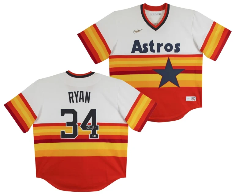 Astros Nolan Ryan Authentic Signed Rainbow Nike CC Jersey Autographed BAS