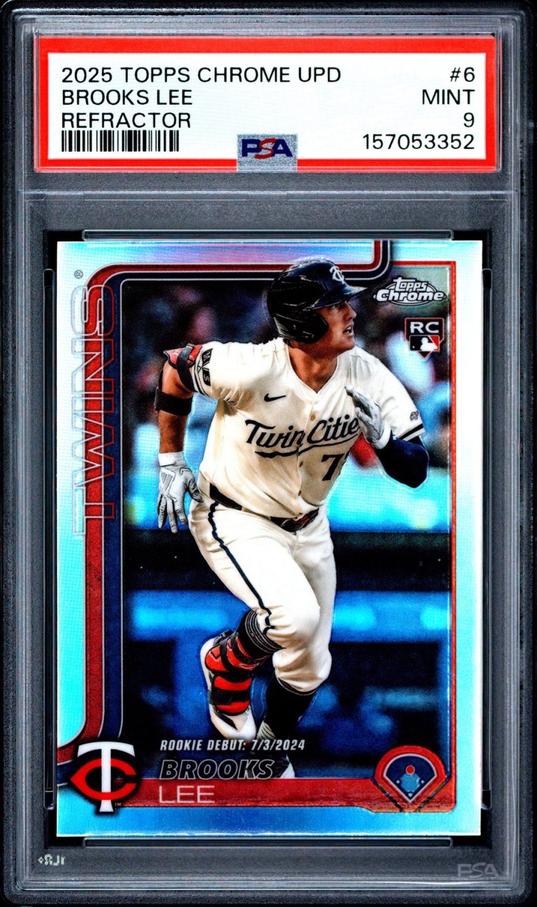 Graded 2025 Topps Chrome Update Brooks Lee #USC6 Refractor RC Card PSA 9