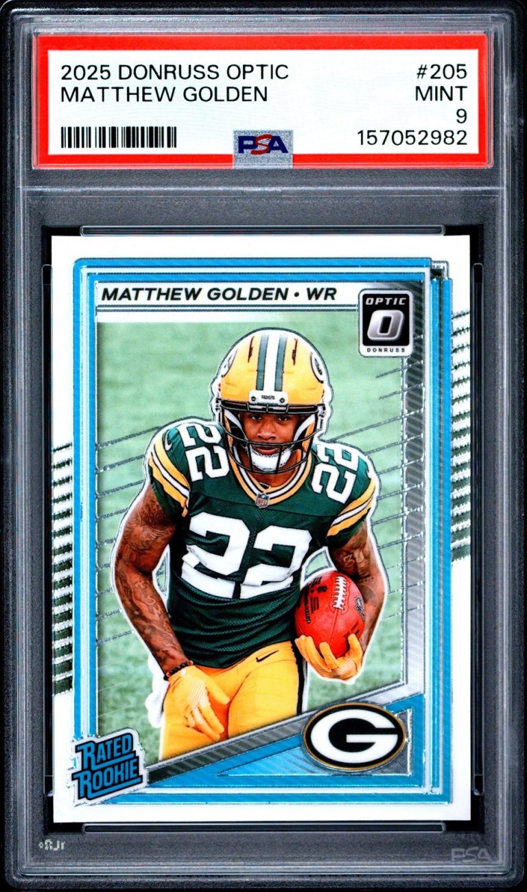 Graded 2025 Panini Donruss Optic Matthew Golden #205 Rookie RC Card PSA 9