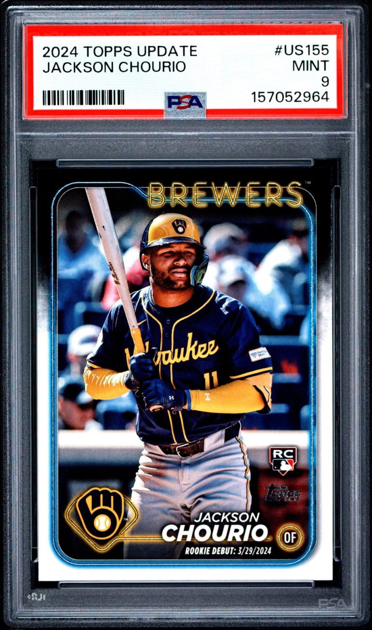 Graded 2024 Topps Update Jackson Chourio #US155 Rookie RC Card PSA 9