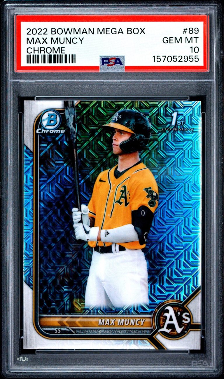 Graded 2022 Bowman Max Muncy #BCP89 Mega Box Chrome Rookie RC Card PSA 10