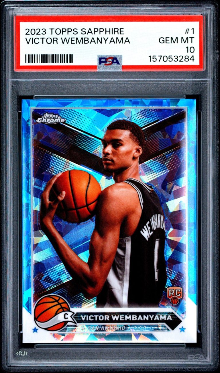 Graded 2023 Topps Chrome Sapphire Victor Wembanyama #1 Rookie Card PSA 10