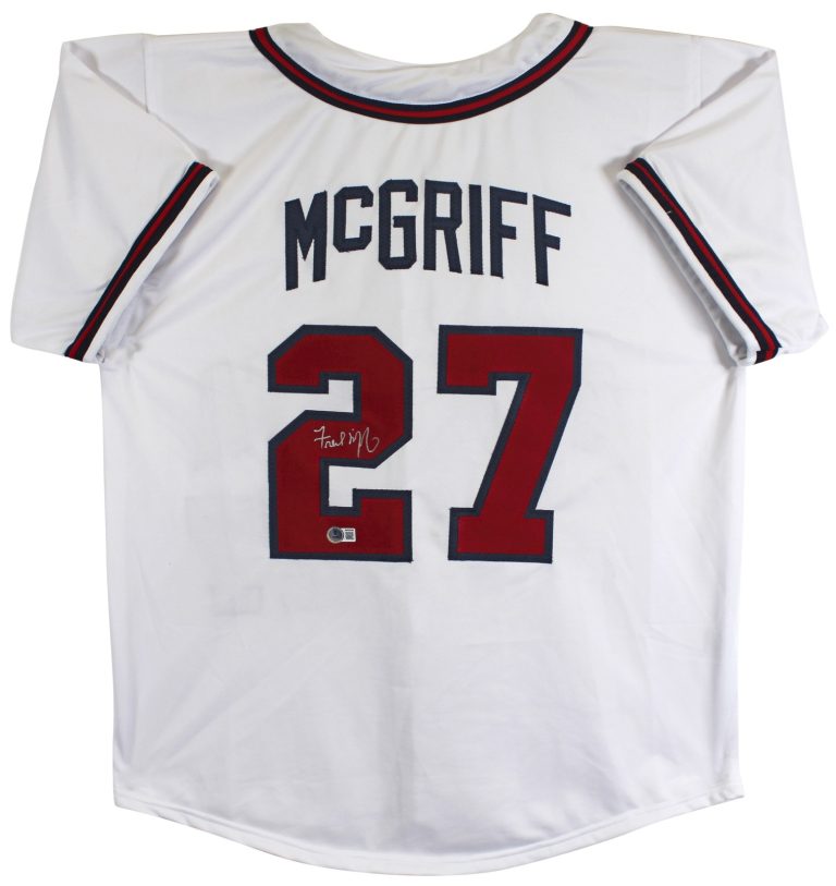 Fred McGriff Authentic Signed White Pro Style Jersey Autographed BAS Witnessed