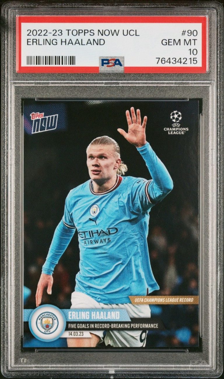 Graded 2022 Topps Now UCL Erling Haaland #90 Champions League Card PSA 10