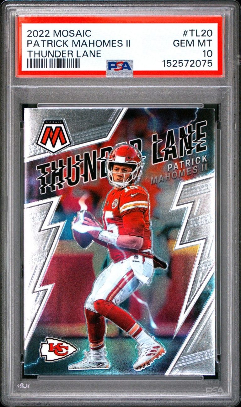 Graded 2022 Panini Mosaic Patrick Mahomes II #TL20 Thunder Lane Card PSA 10