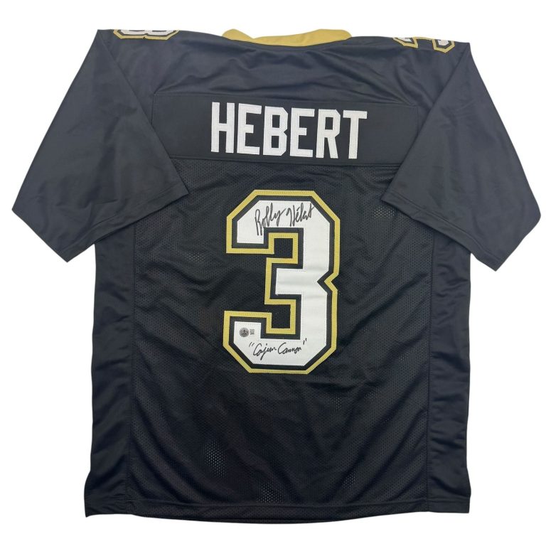 Autographed/Signed Bobby Hebert New Orleans Black Football Jersey BAS COA