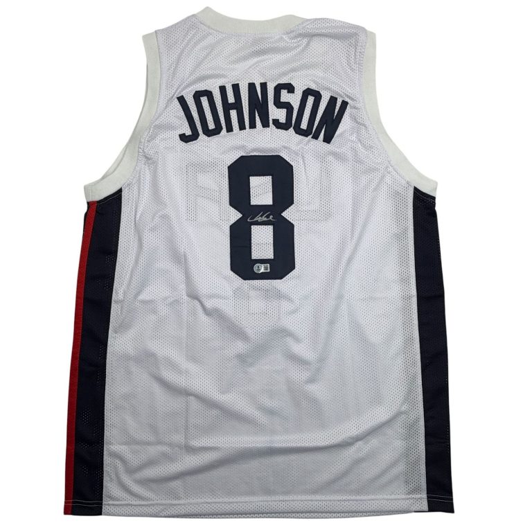 Autographed/Signed Joe Johnson United States USA White Jersey Beckett COA