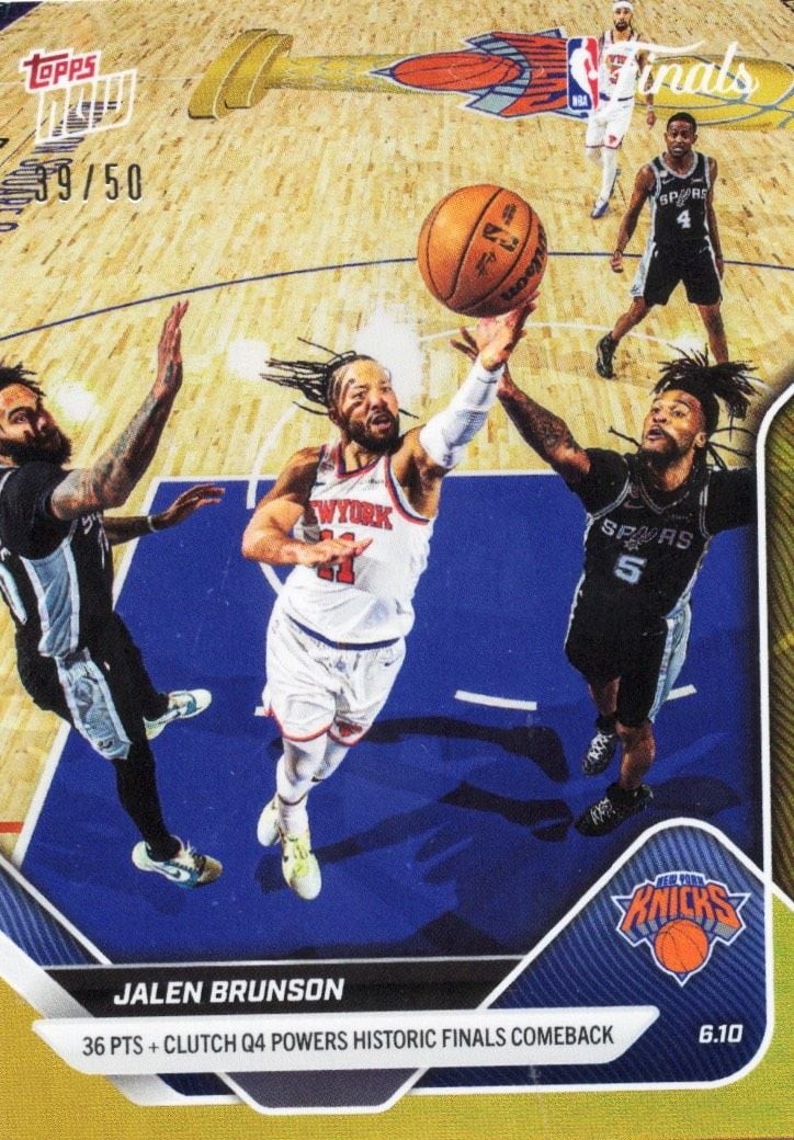 2025 Topps Now Jalen Brunson #337 Gold Foil /50 Basketball Card