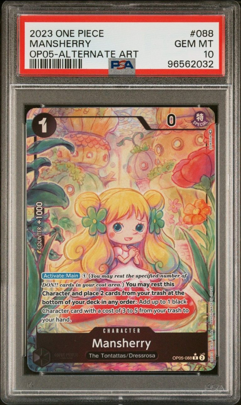 Graded 2023 One Piece Mansherry 088 Alt Art Card Game PSA 10 Gem Mint
