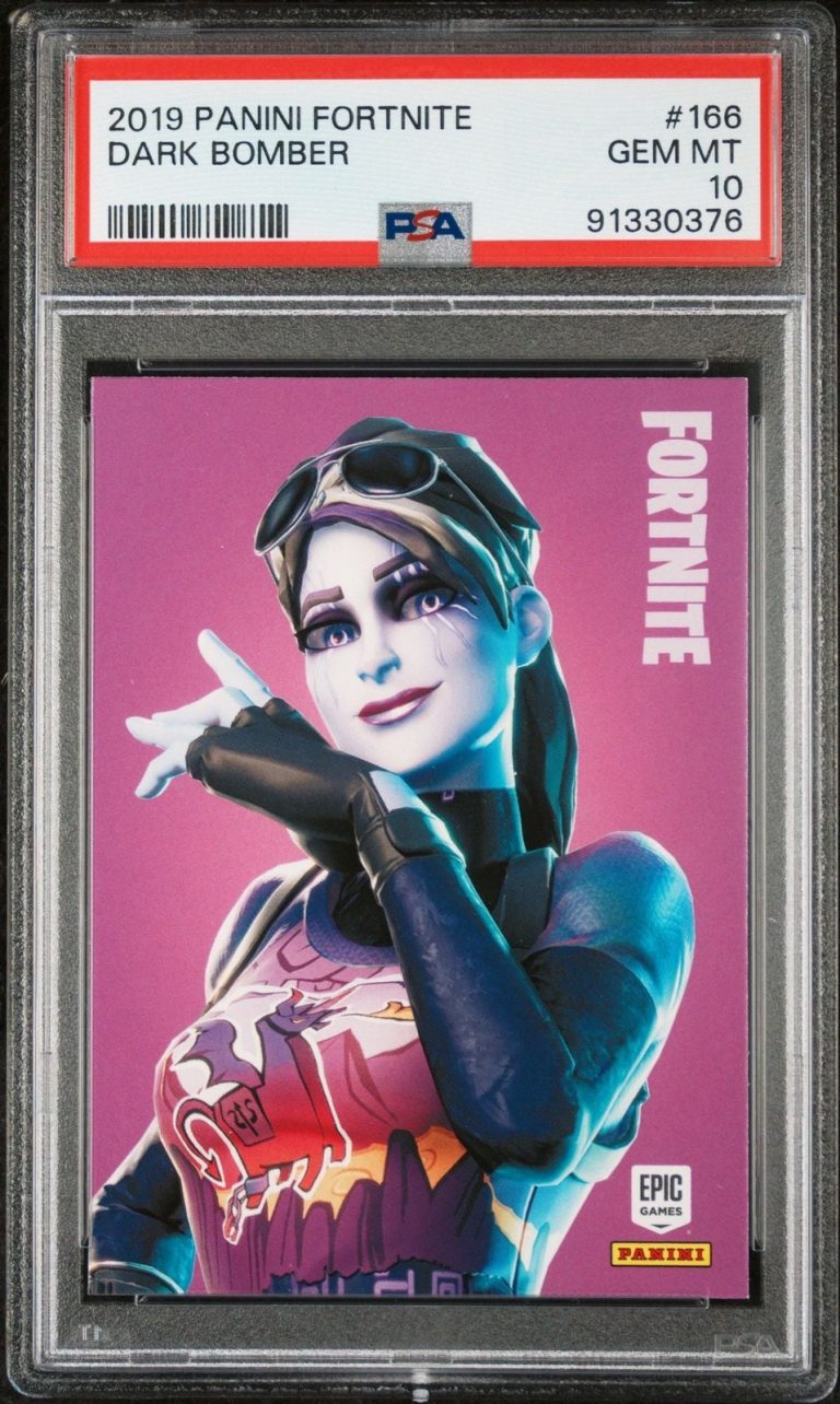 Graded 2019 Panini Fortnite Dark Bomber 166 Trading Card PSA 10 Gem Mint