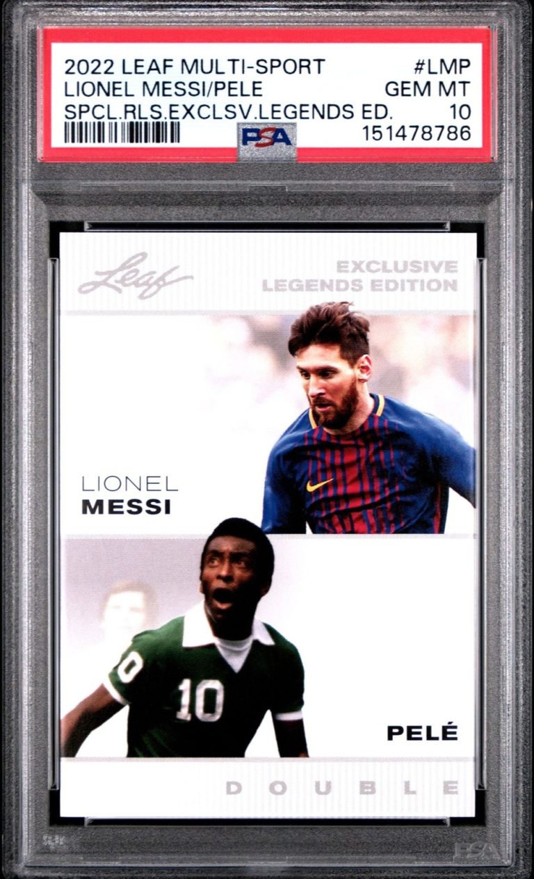 Graded 2022 Leaf Special Release Lionel Messi Pele #LMP Legends Card PSA 10