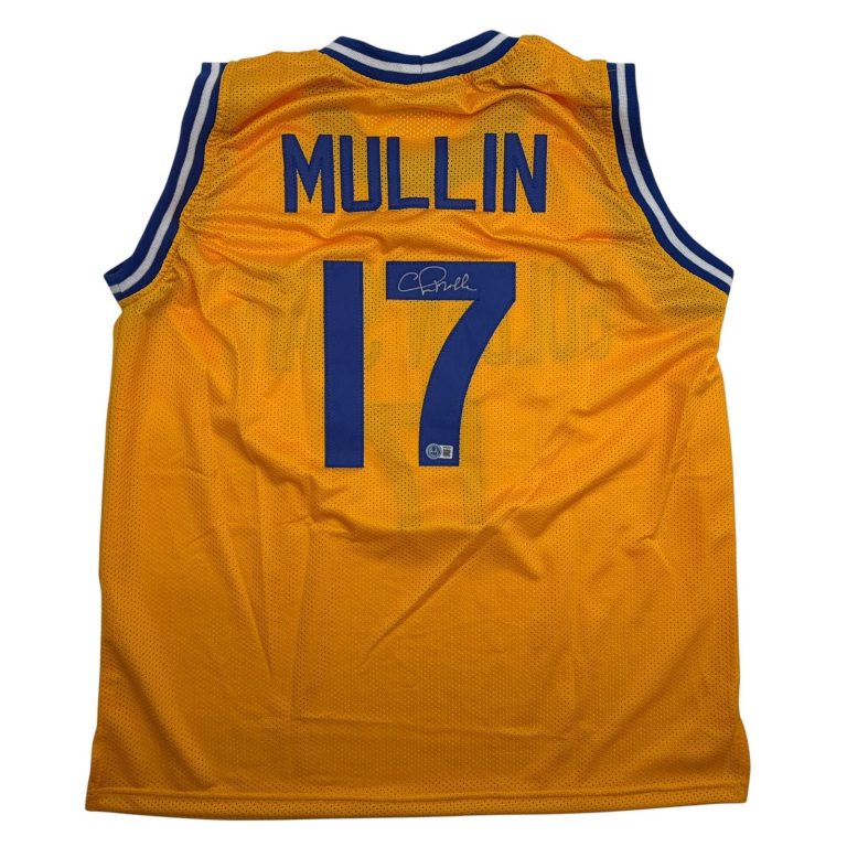 Autographed/Signed Chris Mullin Golden State Yellow Jersey Beckett BAS COA