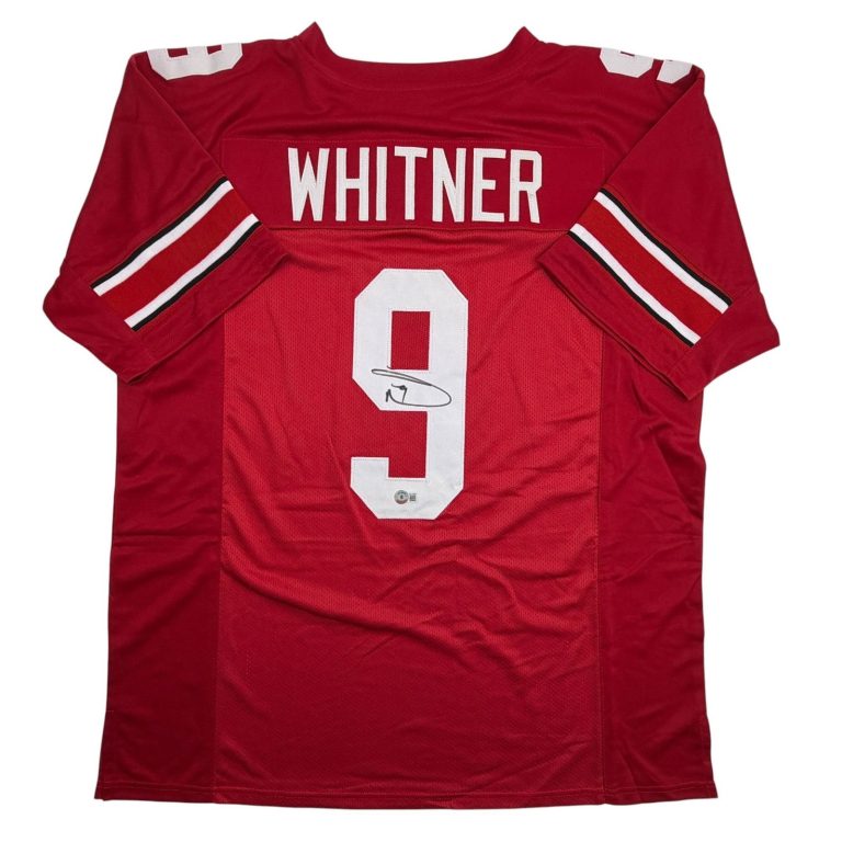 Autographed/Signed Donte Whitner Ohio State Red College Jersey Beckett COA