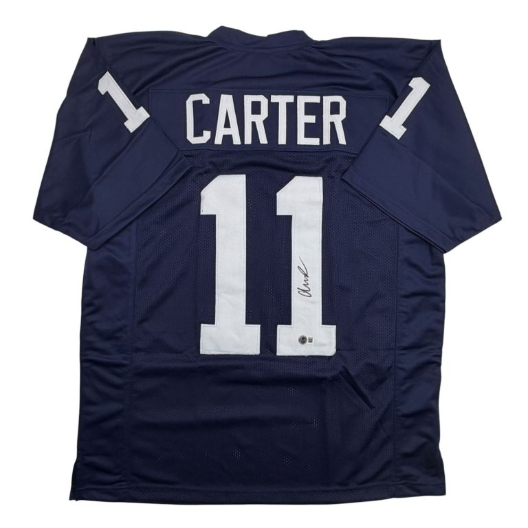 Autographed/Signed Abdul Carter Penn State Blue College Jersey Beckett COA