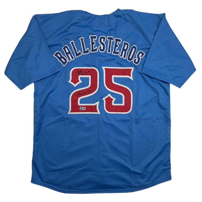 Autographed/Signed Moises Ballesteros Chicago Blue CC Jersey Beckett COA