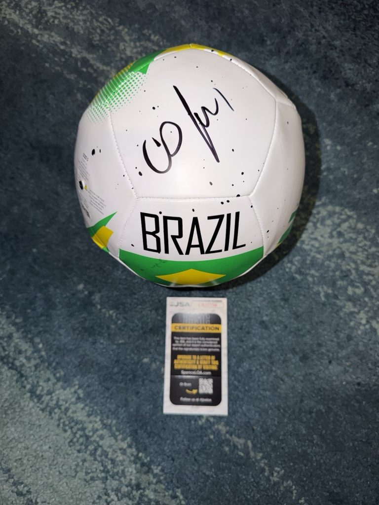 Cafu Marcos Evangelista de Morais Signed Official Brazil Soccer Ball JSA Auth