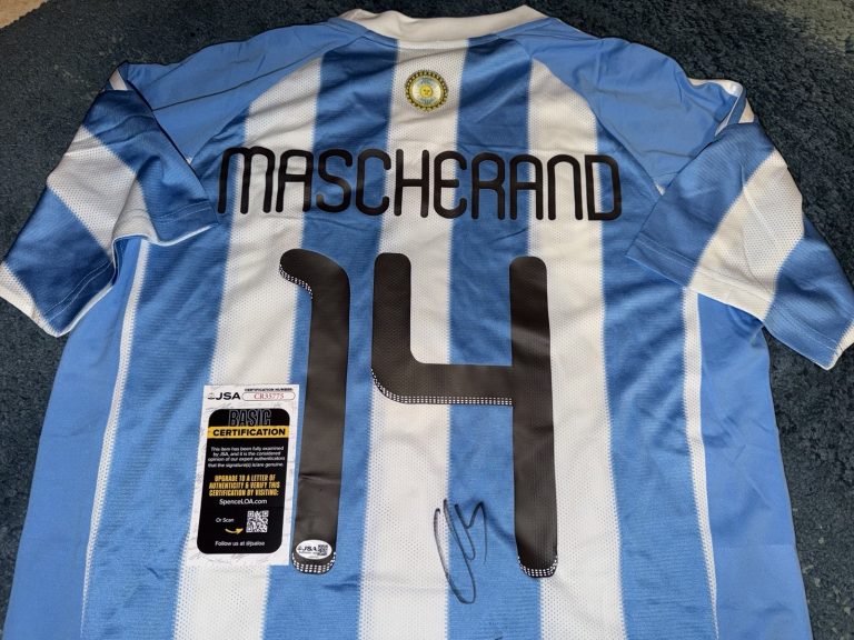 Javier Mascherano Signed Argentina Jersey Superstar World Cup Legend JSA Auth