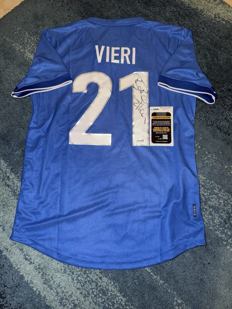 Christian Vieri Signed Italy Jersey Superstar World Cup Legend JSA Auth