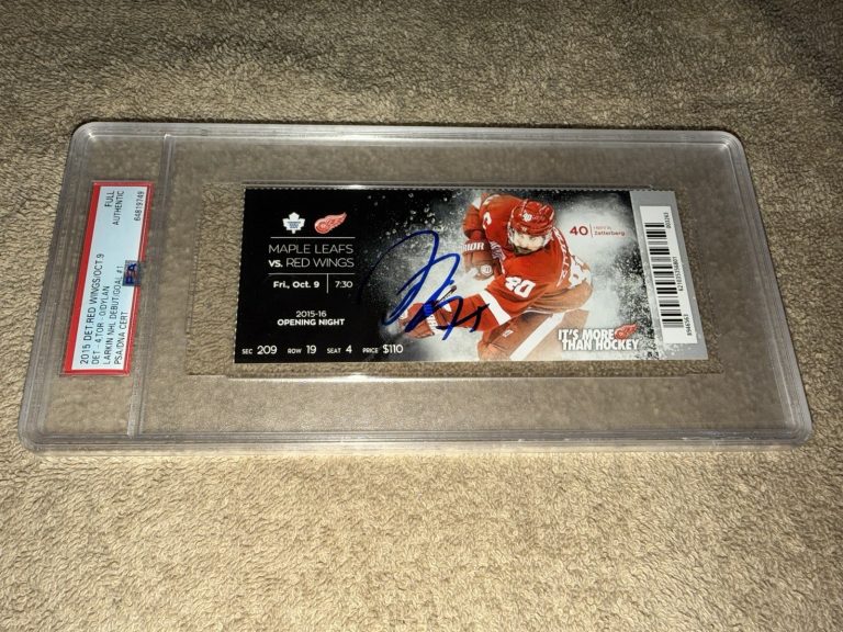 Dylan Larkin Signed Official NHL Debut Ticket 10/9/2015 Redwings USA PSA/DNA