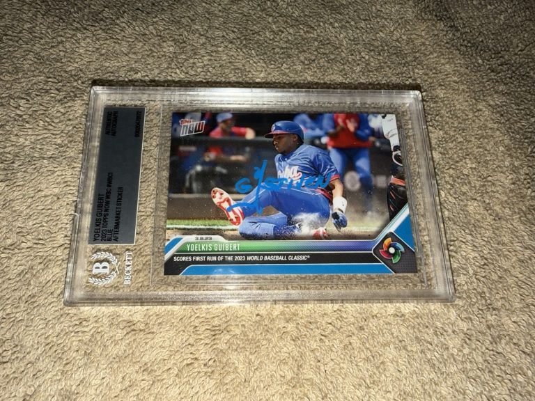 Yoelkis Guibert Signed 2023 Topps Now WBC Blue Trading Card Cuba Beckett