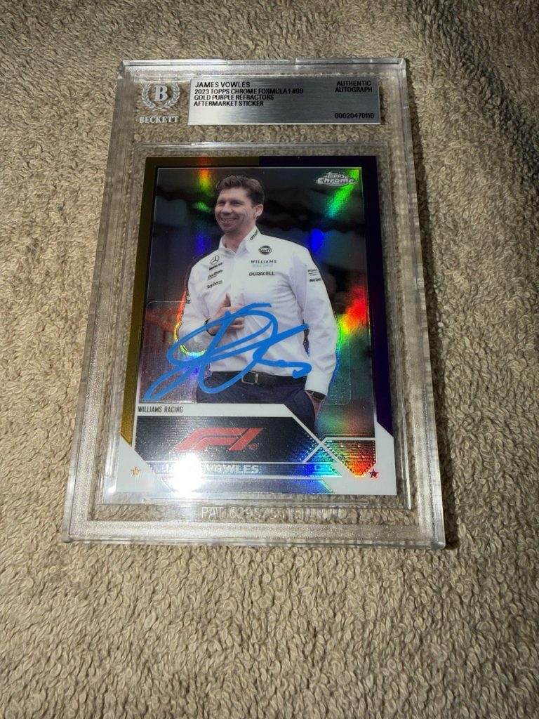 James Vowles Signed 2023 Topps Chrome #99 Purple Trading Card Formula 1 Beckett