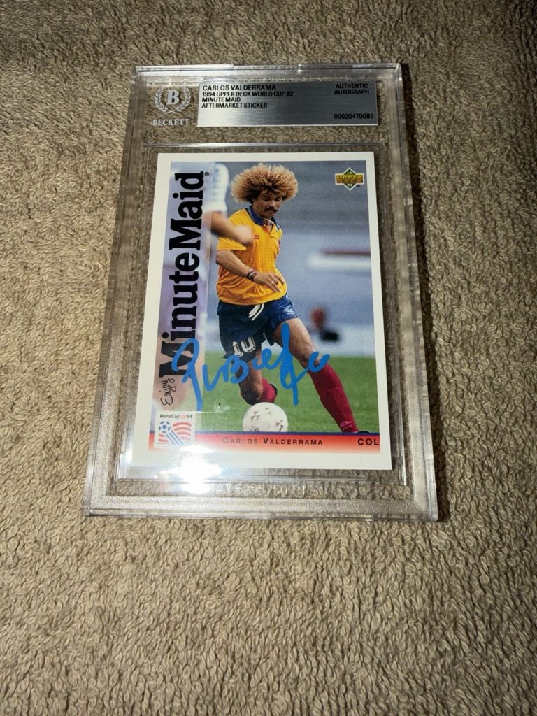 Carlos Pibe Valderrama Signed 1994 Upper Deck World Cup Trading Card Beckett