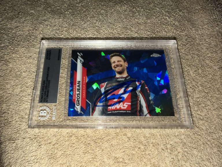 Romain Grosjean Signed 2020 Topps Chrome Sapphire #190 Trading Card F1 Beckett