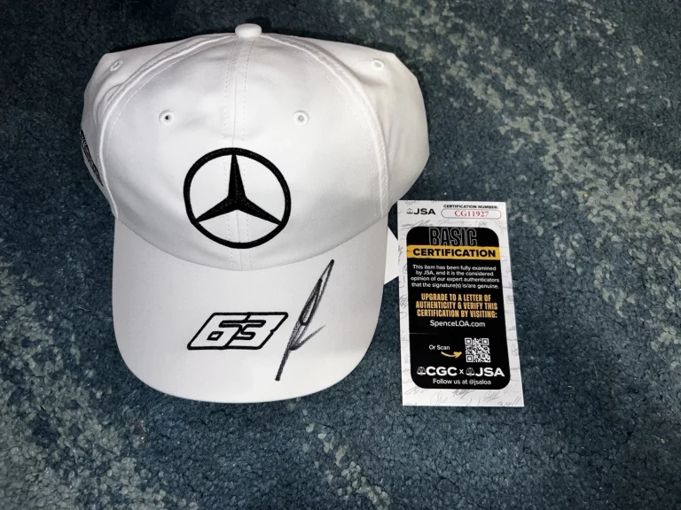 George Russell Signed Official Mercedes Racing Hat Superstar Petronas JSA Auth