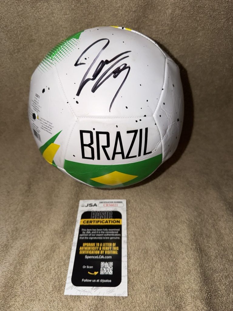 Roberto Carlos Signed Official Brazil Soccer Ball World Cup Champion JSA Auth