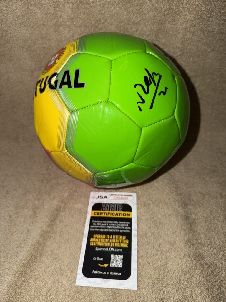 Nuno Gomes Signed Official Portugal Soccer Ball Portuguese Legend JSA Auth #2